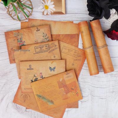 Vintage Koperty i Papier Listowy ze Skóry Krowiej do Klasycznego Dziennika i Kolażu