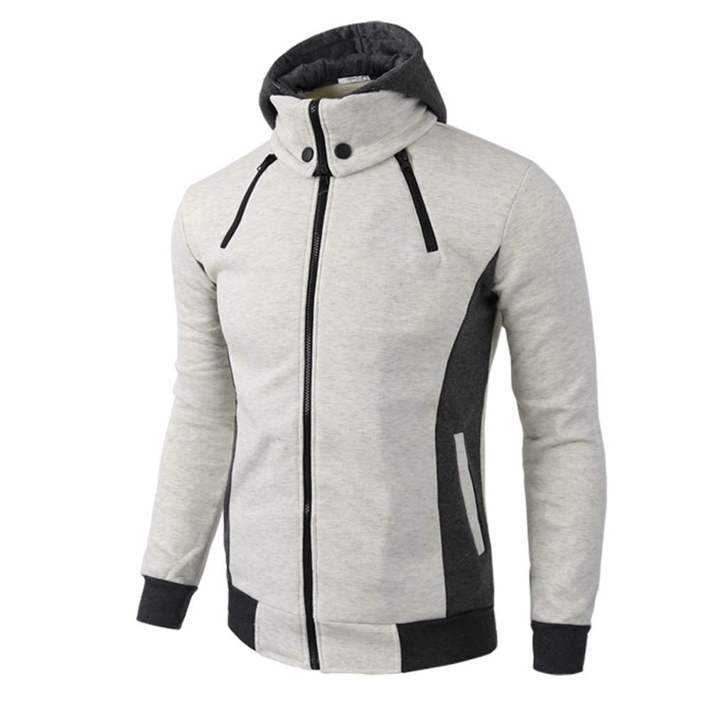 Men's  Winter Warm Casual Zipper Long Sleeve Hooded Coat Top Blouse Jacket