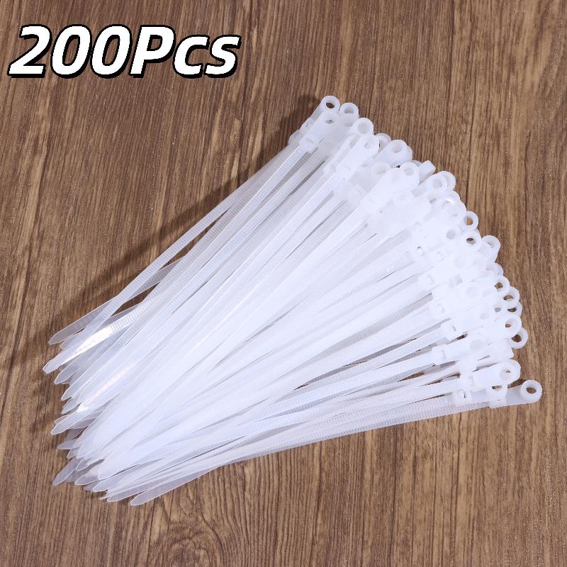 

500/200Pcs Screw Hole Cable Ties Reusable Fixed Nylon Cable Ties Self-Locking Cord Ties Straps Fastening Loop Office Organizer 200PCS