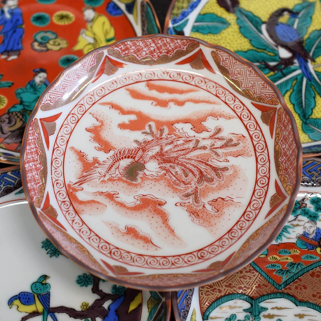 Waza No Kura Plate Set Stylish Kutani Ware Small Plates Historical Painting Design Ceramic Japanese Tableware Serving Plates Made In Japan Perfect for