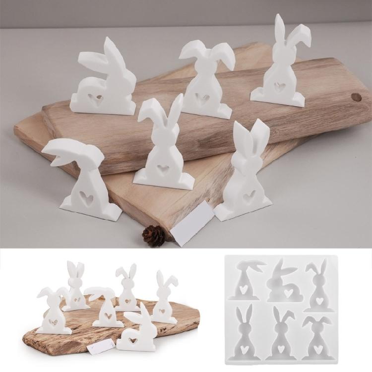 Silicone Ornament Molds Easter Rabbit Designs Easy Releasing Mold Silicone Texture Home Decors Mold for Craft Projects