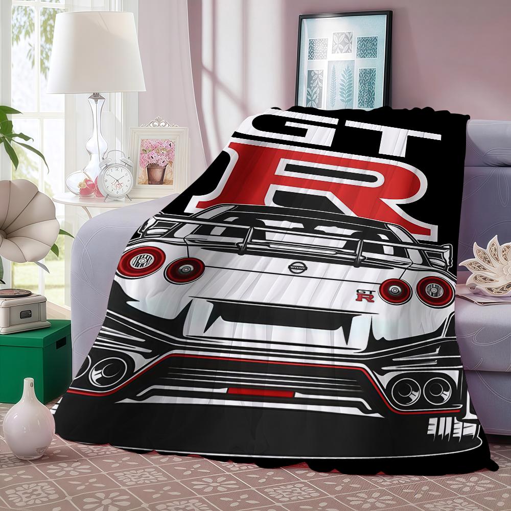 Fashion Print G GTR Blanket For Sofa Office Bed Plane Travel Sleep Read Relax Camping Soft And Warm