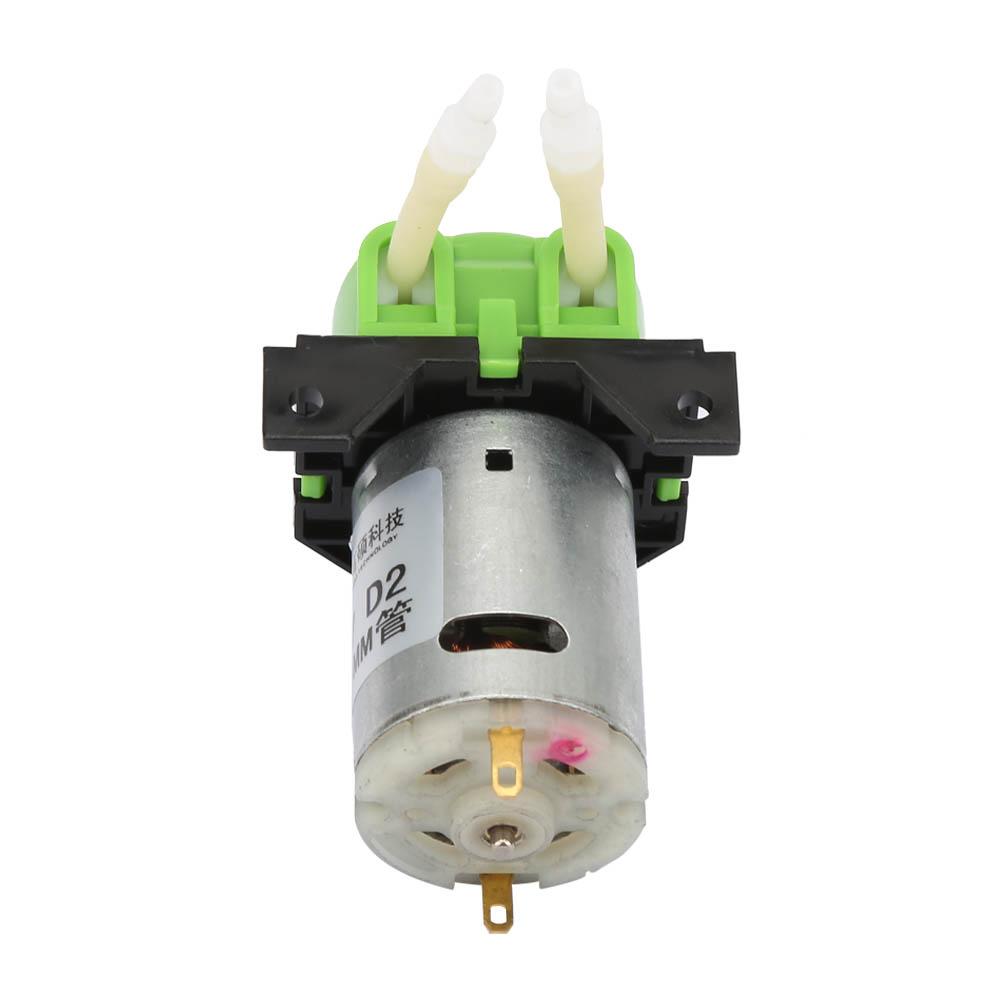 D-2 2*4mm 12V Peristaltische Flüssigkeitspumpe Dosierpumpe für Laboranalyse(Grün)