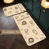 Cozy Coffee (5) Customize Name Flannel Kitchen Mat Soft Non-Slip Kitchen Floor Runner Rug for Home Kitchen Decor