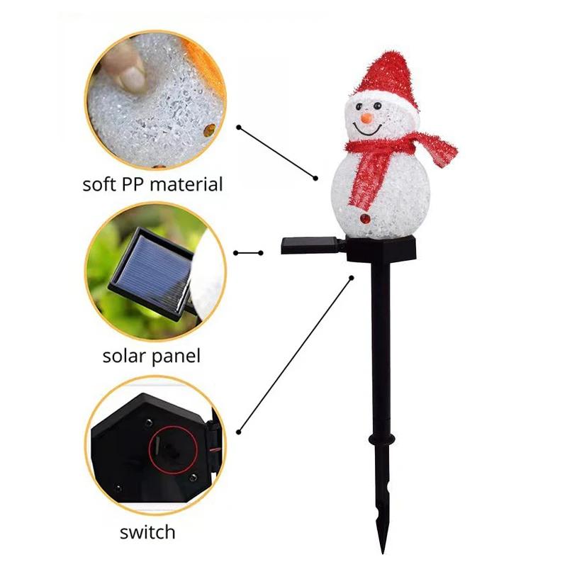Weihnachten Solar Schneemann Boden Montiert Licht Outdoor Hof Licht Schneemann Beleuchtet Ornament Urlaub Dekorationen Rasen Licht