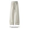 American high street new sweatpants men's casual scimitar sports trousers rivet autumn wide leg loose middle waist cotton