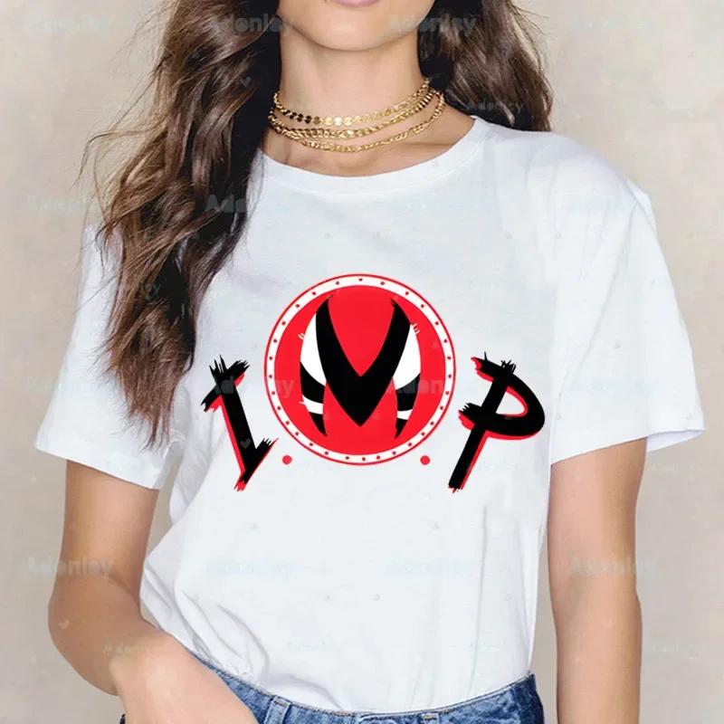 Cartoons Helluva Boss T-shirts Women Summer Graphic Tees Funny Shirts For Woman Tshirts Crew Neck Harajuku Tops