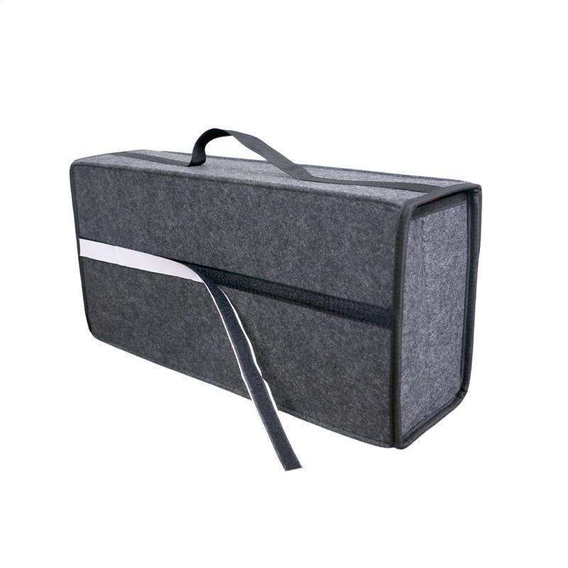 Car Trunk Organizer Bag Multi-Functional Felt Cloth Container For Automotive Save Space Car Accessories Storage Bag With Handle