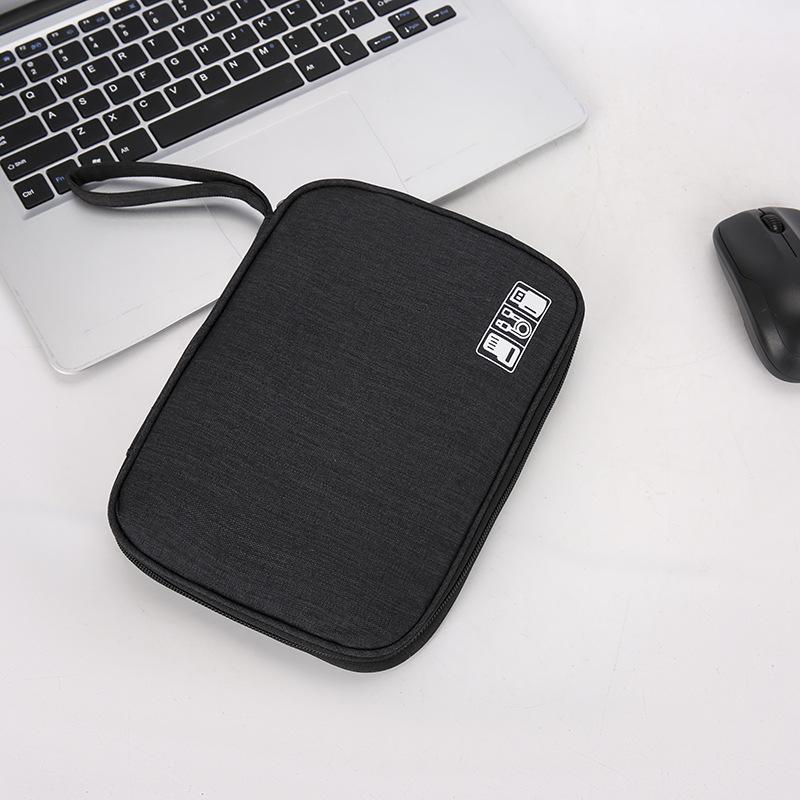 Minimalist Travel Digital Accessories Clutch: Power Bank & Data Cable Storage Bag