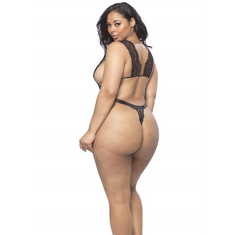 Women Sexy Lingerie Large Size Erotic Deep V Bodysuit Lace Teddy Bikini Elastic Bodystocking for Sex Underwear