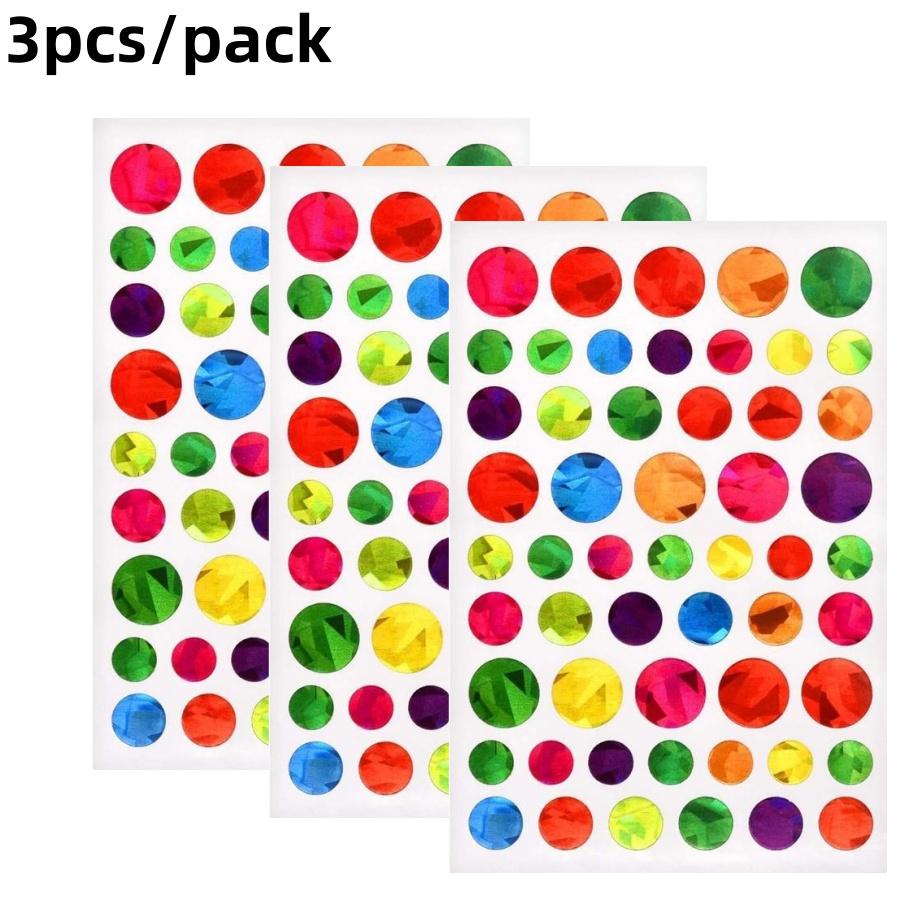 3pcs/packLaser Star Heart Dot Stickers Colorful Glass Bottle Gift Packaging Bag Decoration Stickers Reward Adhesive Labels Seali