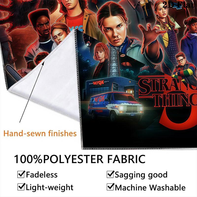 Stranger Things Wall Hanging Printed Fabric Blanket Decorative Tapestries for Bedroom Living Room Home Decor