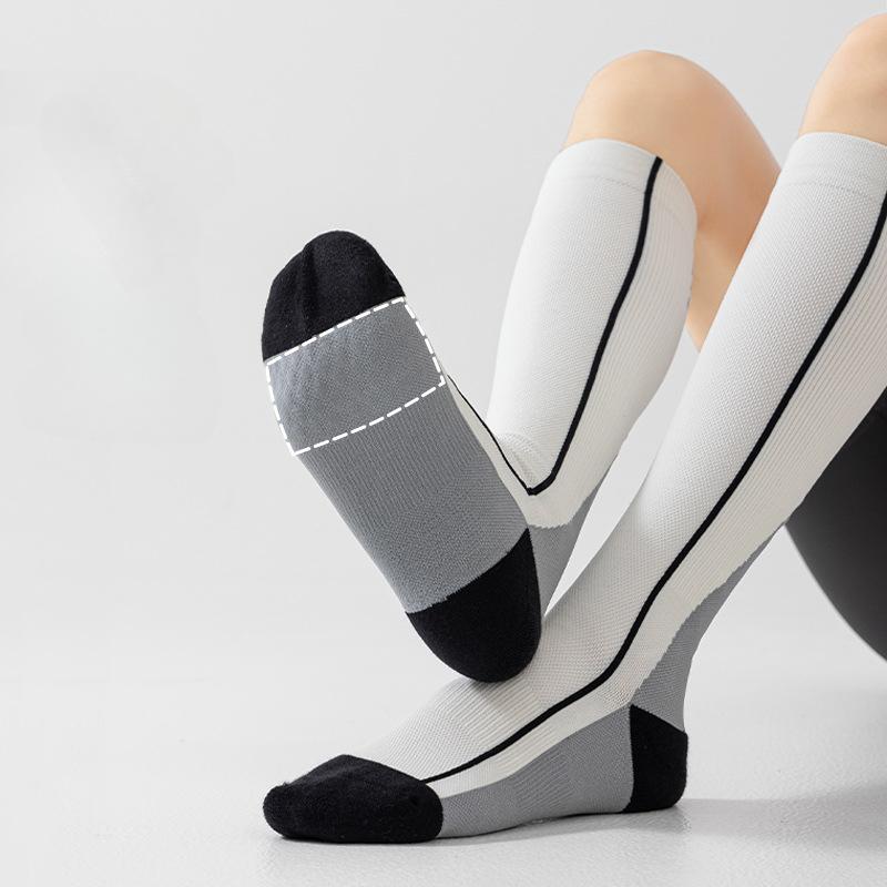 Sports, Pressure Leg Socks, Night Cycling Socks, Reflective Running Socks, Breathable Sweat Absorbing, Mountaineering Socks, Hiking Long Socks, Women