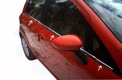 Glass Edging (6 Pcs, Stainless Steel) for Nissan Micra K12 2003-2010