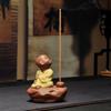 Chinese-Style Purple Little Monk Ornaments Handmade Ceramic Little Shami Doll Creative Desk Small Decorations Home Decor Tea Pet