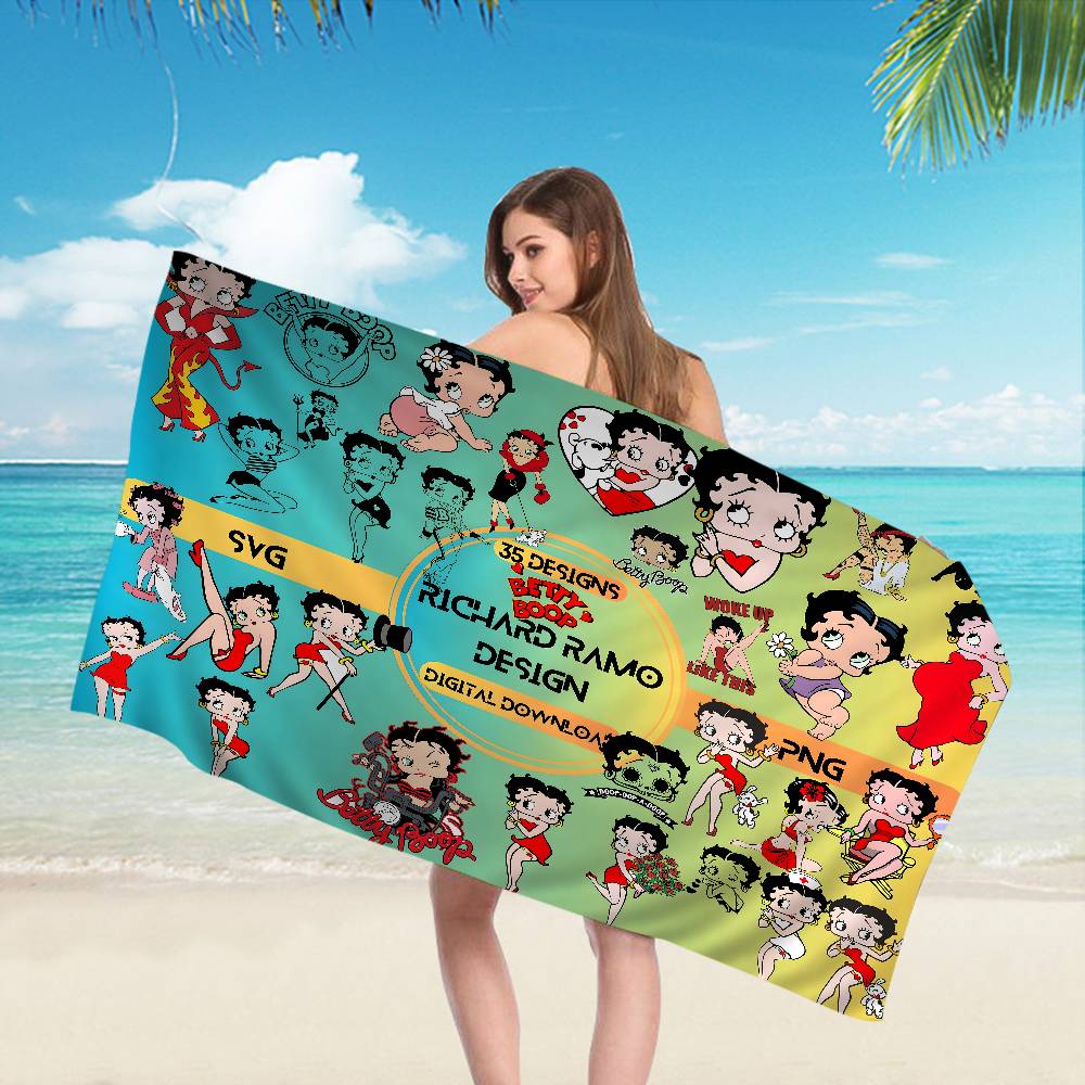 Anime B-Bettys B-Boops Big Microfiber Beach Towels Quick Dry Towel Sand Beach Towels Pool Towel for Travel Swim Pool Yoga