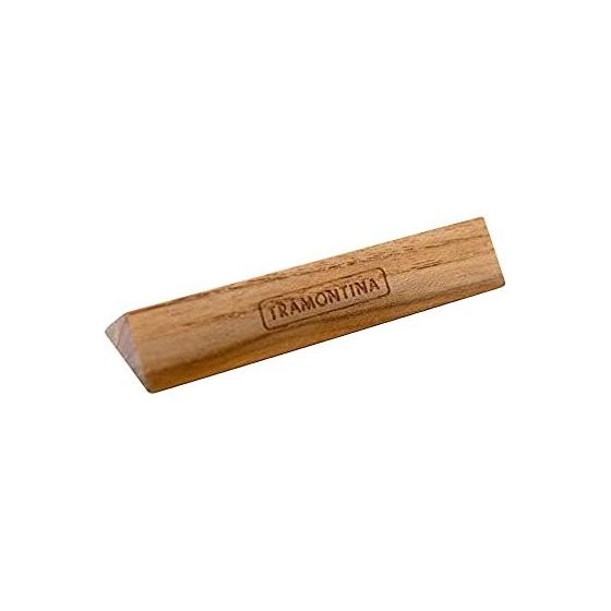 TRAMONTINA Advance Wooden Cutlery Rest, 10cm x 2.9cm, Antibacterial Treatment, Natural Teak Wood, Knife Rest, Chopstick Rest, Made in Brazil,