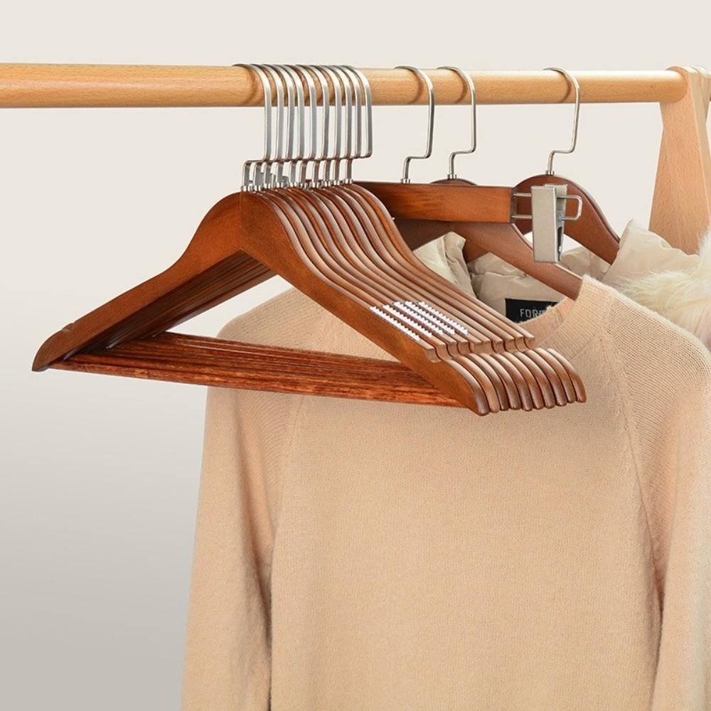 Durable Wooden Clothes Hangers Swivel Hook Non-Slip Coat Hangers New Wood Hangers Closet Storage