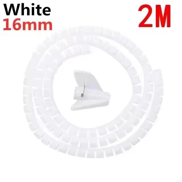 2m Long Cable Management Computer Wire Cord Sleeve Organizer Spiral Cable Zipper Cover for Tv Office Anti-Biting Protection