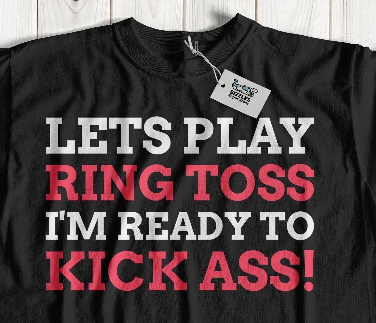 Lets Play Ring Toss T-Shirt Unisex Circle Horseshoes And Cross Quoits Gifts XL