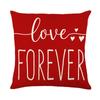 Valentine's Day Throw Pillow Linen Letter Plaid Printed Living Room Sofa Pillow Cover Cushion Cover