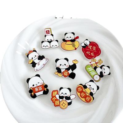Ladies Chinese Style New Years Panda Brooch Cute Cartoon Pin Accessory