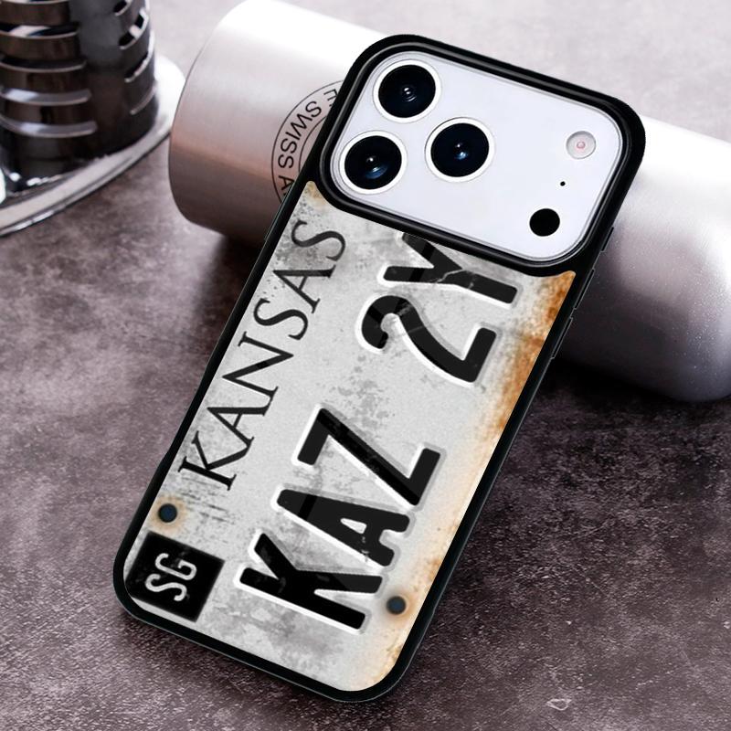 Retro Funny License Plate Number Phone Case for iPhone 17 16 15 Pro Max Air 14 13 12 11 Plus Shockproof Capa Cover