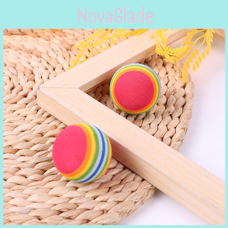 Large Rainbow Ball Cat Toy Durable Rubber Toy For Interactive Fun Premium Pet Toy