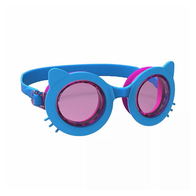 

Swimming goggles for children, fashionable cat-shaped high-definition waterproof eye protection glasses синій
