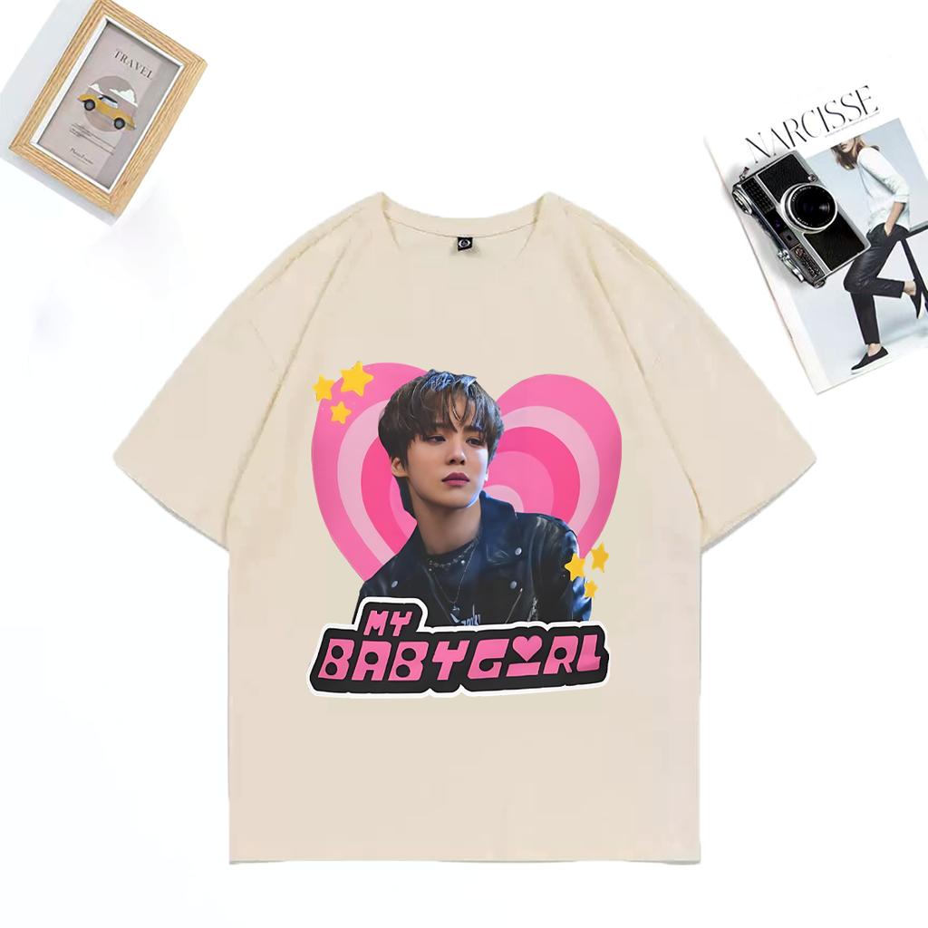 Ateez Yunho Youth Y2k Babygirl Graphics T Shirt Men Women Vintage 100% Cotton Short Sleeve T Shirt Unisex Casual Summer Tops