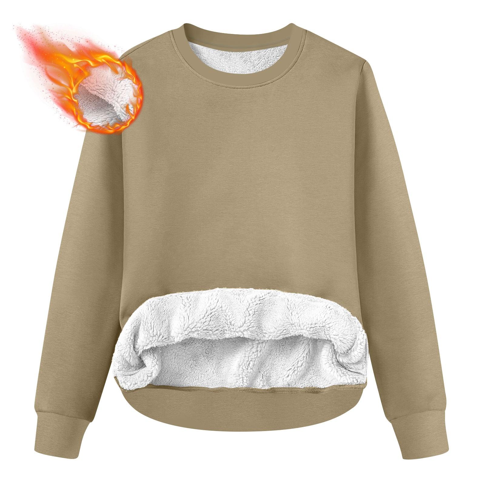 

Женская повседневная модная зимняя однотонная плюшевая толстовка с круглым вырезом XXXL