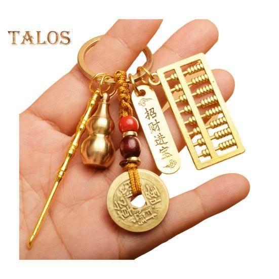 

Винтажный брелок-подвеска в виде тыквы на удачу, брелок-кошелек из цельной латуни с монетами, брелок-подвеска в стиле фэн-шуй, привлекающий богатство E