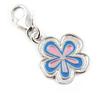 [L1679] - Silver 'Flora' Blue Charm Pendant