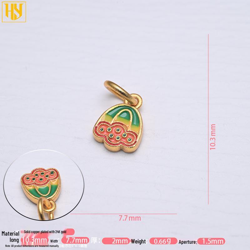 

Copper-Plated 24k Gold Oil Drip Lotus Pendant & Charm for DIY Jewelry and Woven Bracelets