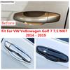 For VW Volkswagen Golf 7 7.5 MK7 2014 - ABS / Chrome Carbon Fiber Car Door Handle Bowl Cover Kit Trim Exterior Accessories