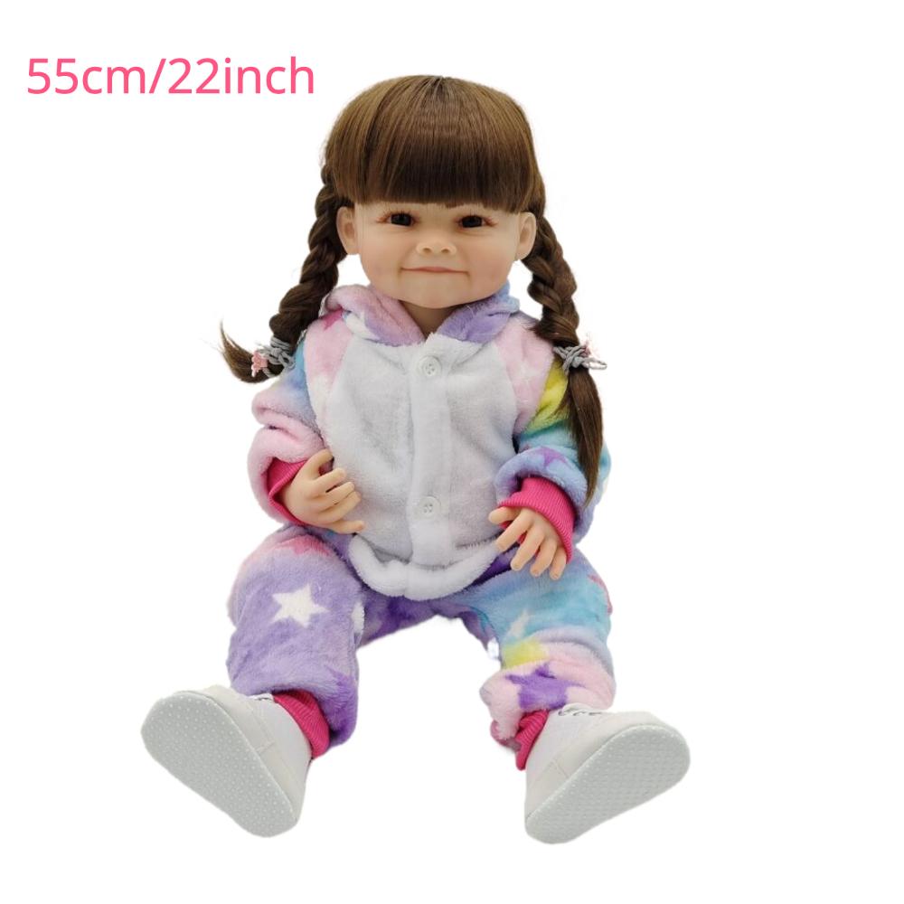 

BZDOLL 55 см 22 дюйма Кукла Реборн с полным виниловым телом, Реалистичная девочка Новорожденный Бебе Принцесса Игрушка для малышей Прекрасный подарок на день рождения для детей Играть в домик vinyl body doll