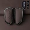Metal Genuine Leather Auto Key Fob Cover Case Fit For Vw Volkseagen Golf 8 Mk8 Id.3 Id.4 Cupra Skoda Octavia A8 Seat Leon Mk4 Formentor Tarraco