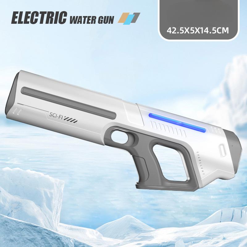 Electric Water Gun Automatic Powerful Squirt USB Rechargeable High Capacity Water Storage Summer Beach Outdoor Toy for Kids Boys
