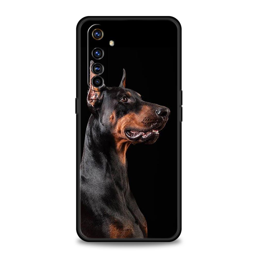 Doberman Dog Case For Realme C67 C63 C55 C53 C35 C25 C21 GT 2 3 5 6 10 11 12 13 Pro Plus 5G Soft TPU Phone Cover Fundas Capa Bag