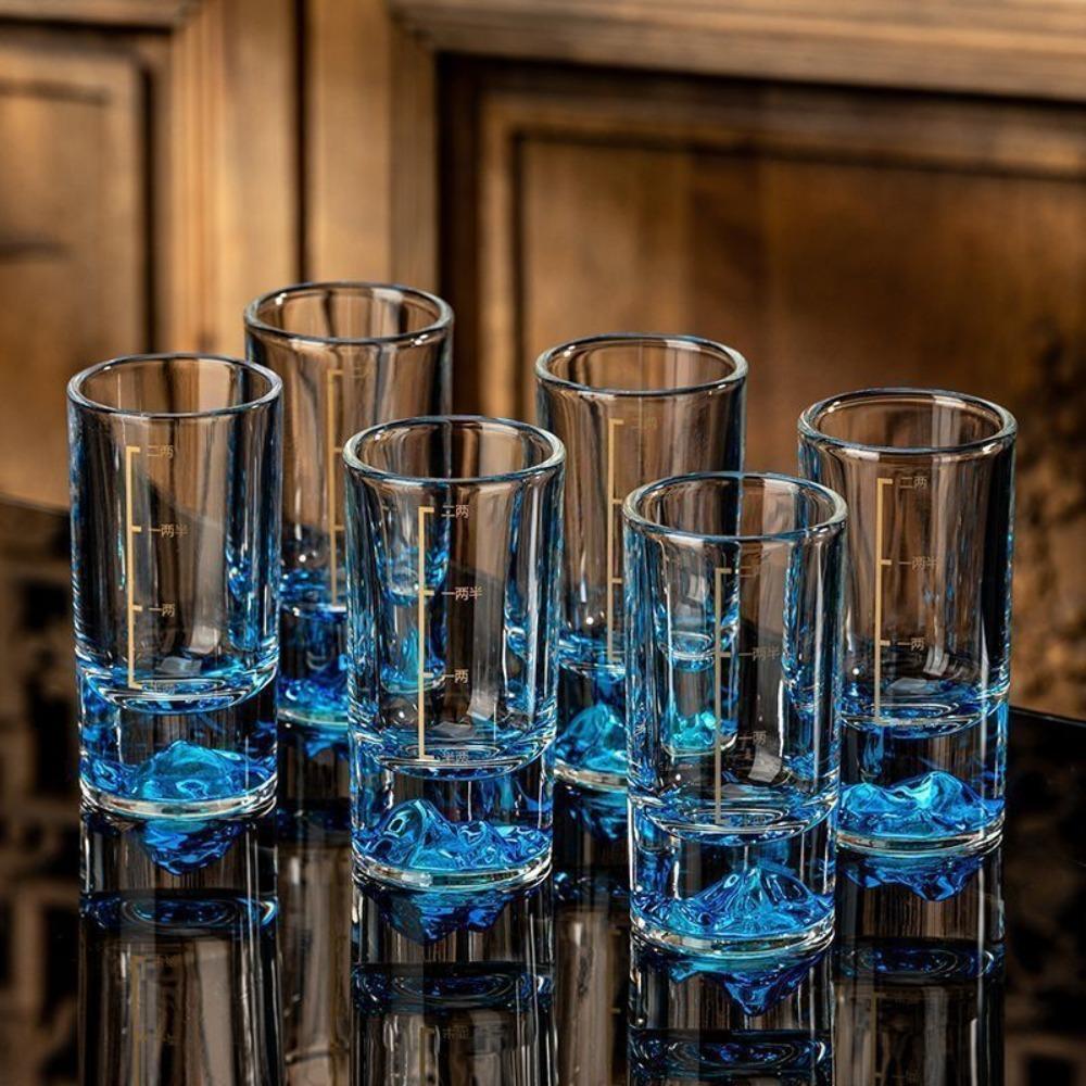 6 PCS/SET Transparent Shot Glass With Scales Liquor Glass Drink Cup Wine Dispenser Gift Giving