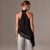 European & American Women's Summer Satin Halter Top with Lace Trim