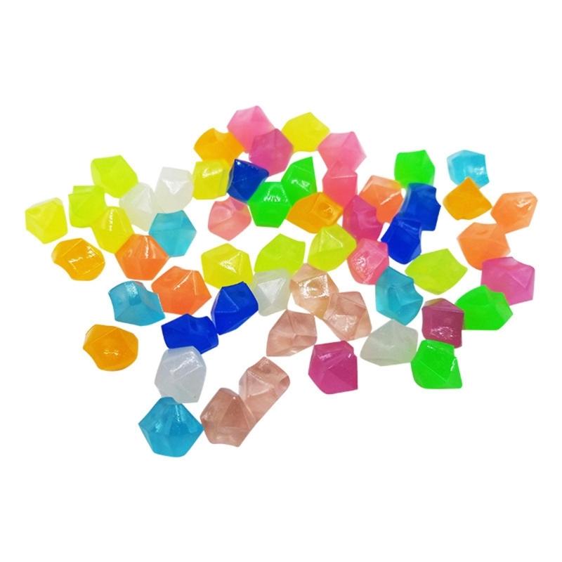 300pcs Mini Luminous Stones 14mm Glowing in Dark Garden Pebbles Ornament for Aquarium Colorful Artificial Stone Ornament