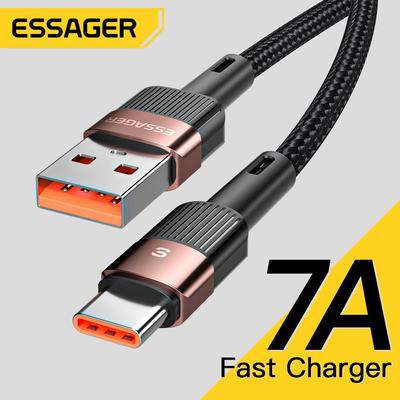 Essager 7A USB Typ C Kabel für Realme Huawei P30 Pro 66W Schnellladekabel USB-C Ladegerät Datenkabel für Samsung Oneplus Poco F3