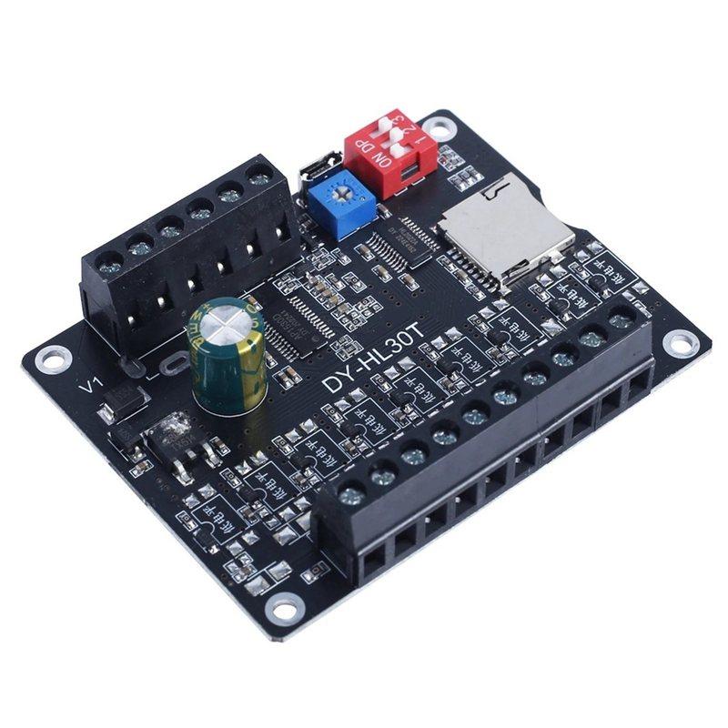 ABSY 10X 30W MP3 Voice Playback Module DY-L30T 9 Trigger Player Power Amplifier Board TF Card 32G Max WAV DC 12V 24V MP3 A