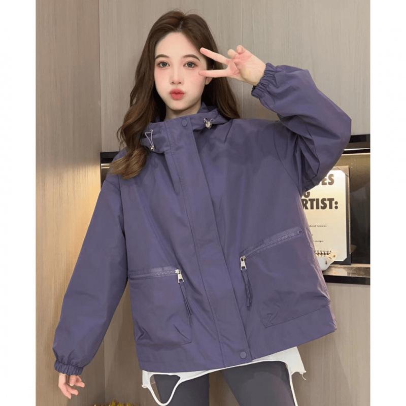 Lässige Damen-Windjacke mit Kapuze für Frühling & Herbst 2025