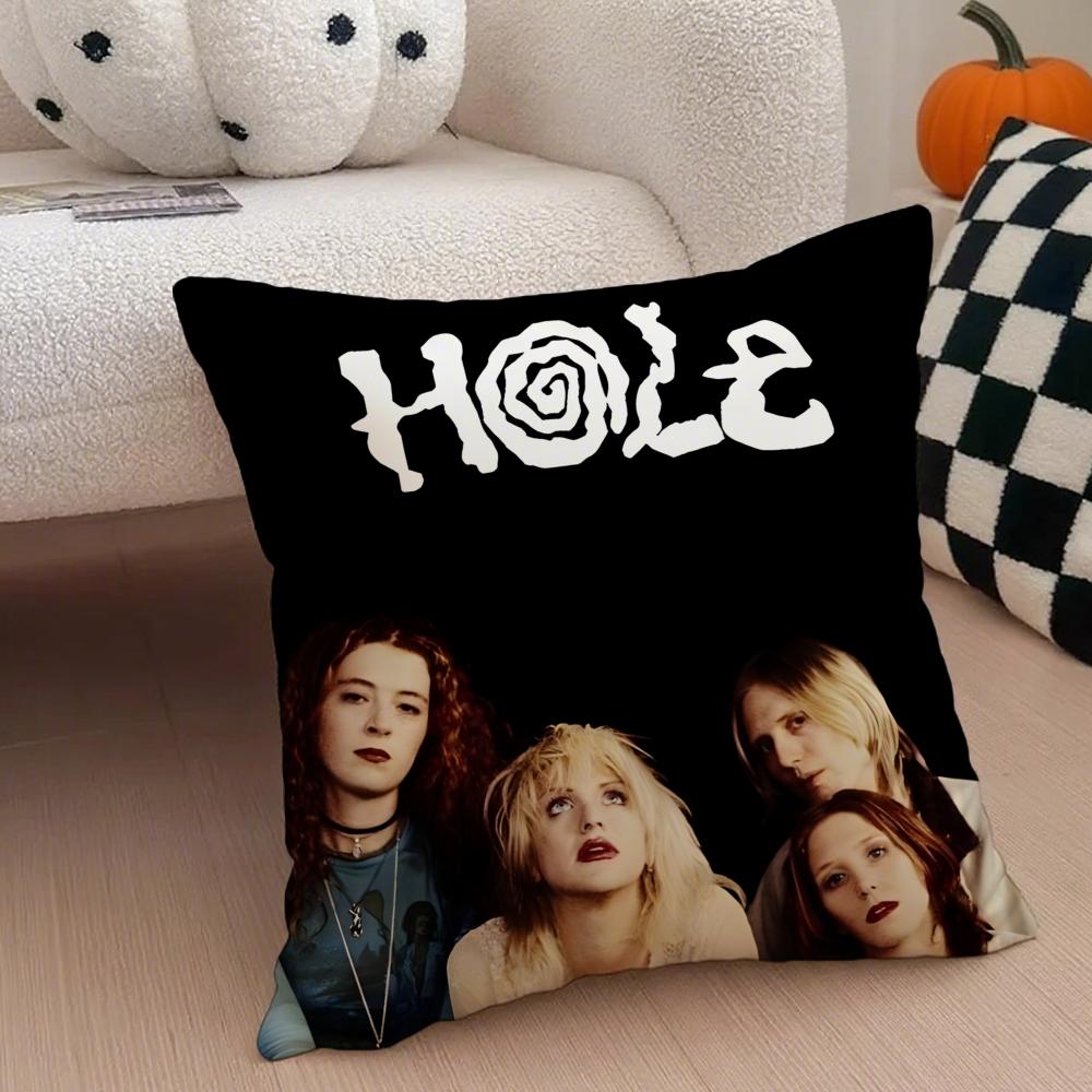 Band Rock Band H-Hole Cushion Cover Throw Pillow Cover Hidden Button Durable Polyester Chair Cushion