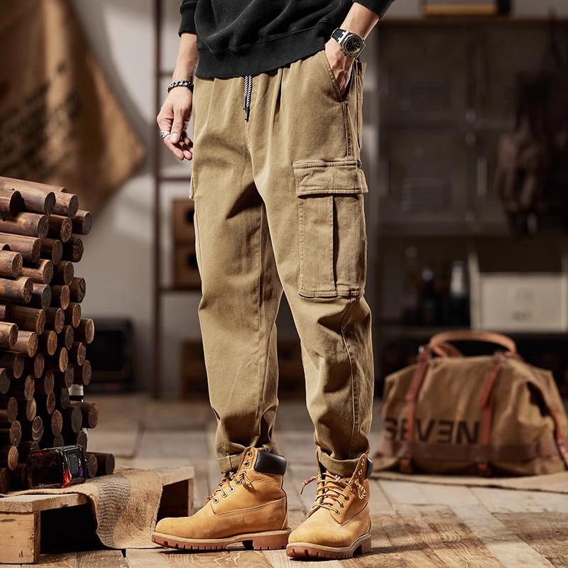 Men's Retro Work Pants: 2025 Heavyweight Fleece-Lined Casual Trousers for Autumn/Winter