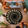 Gothic Skull Spiral Round Rug Dark Illusion Carpet Creepy Macabre Home Decor Halloween Skull Circle Floor Mat for Living Room