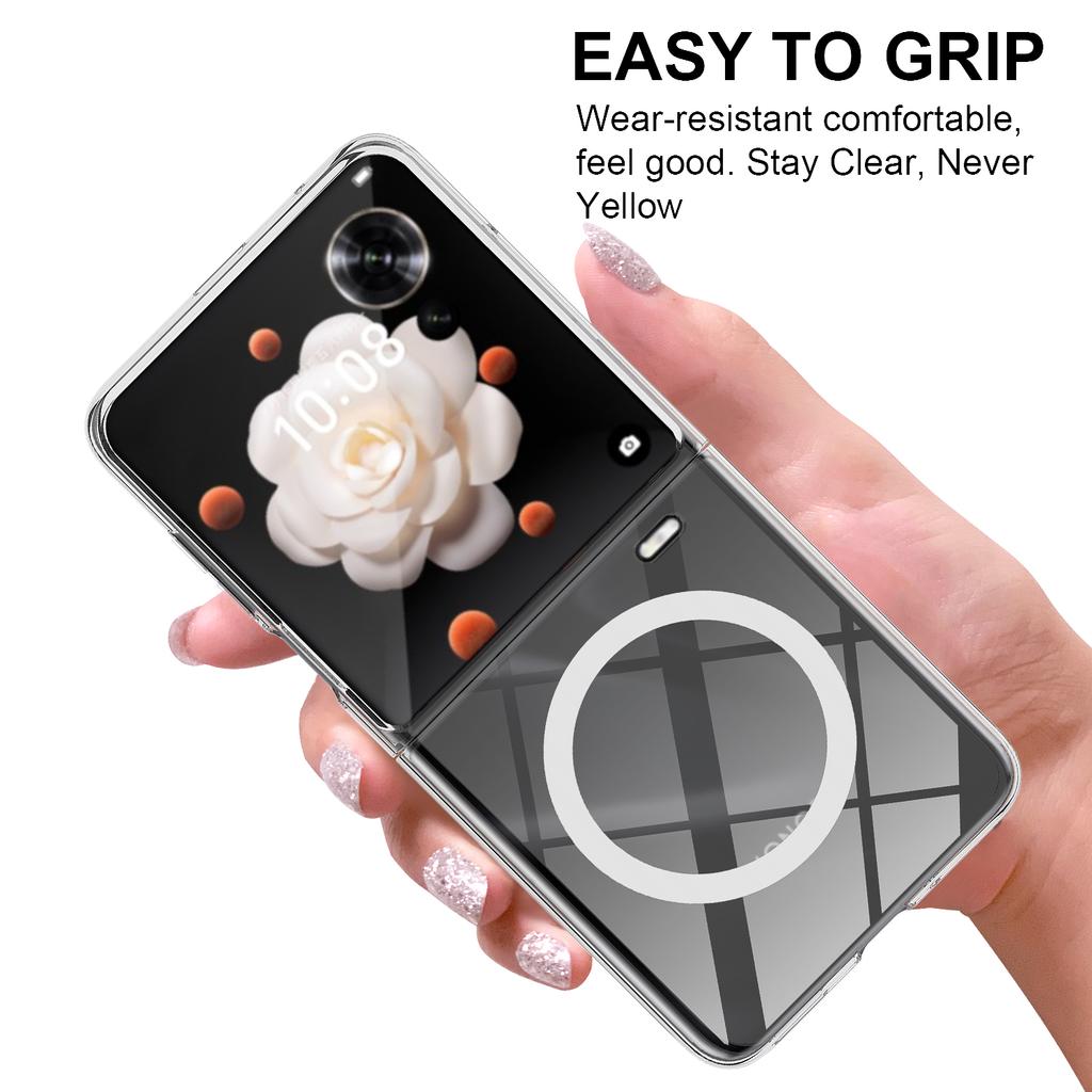 For Honor Magic V Flip 5G Case Compatible with MagSafe TPU+Acrylic Clear Phone Cover