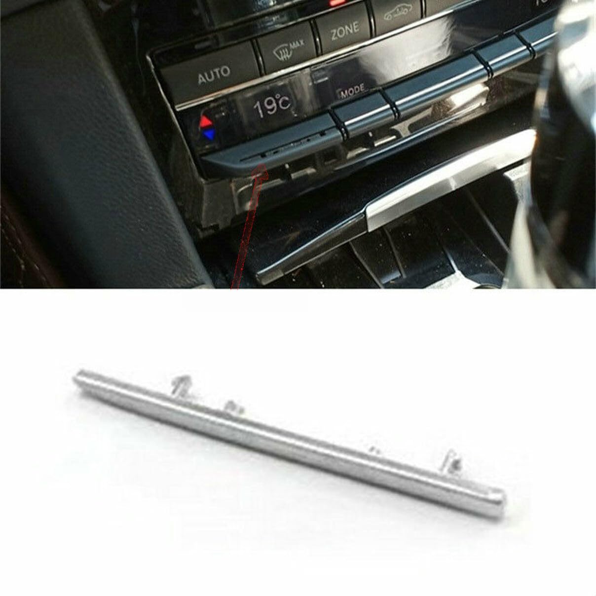 

Left Center A/C Temp Switch Button Trim Strip Matte for Mercedes W212 E 2008 2009 2010 2011 2012 2013 2014